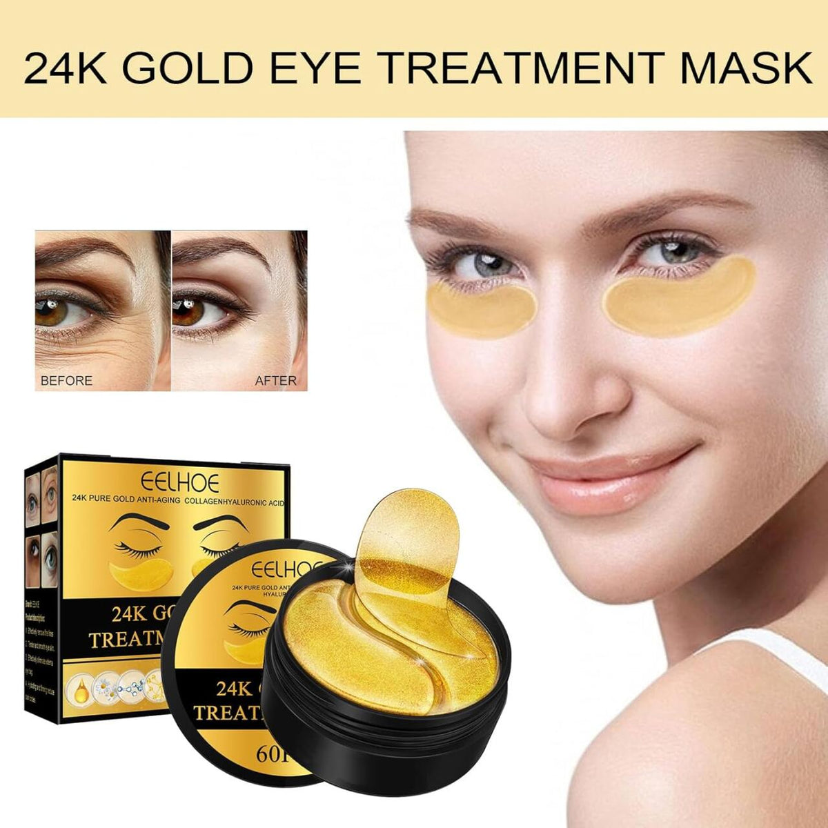 EYEREPAIR ORO 24K – Parches para ojeras (60 uds)