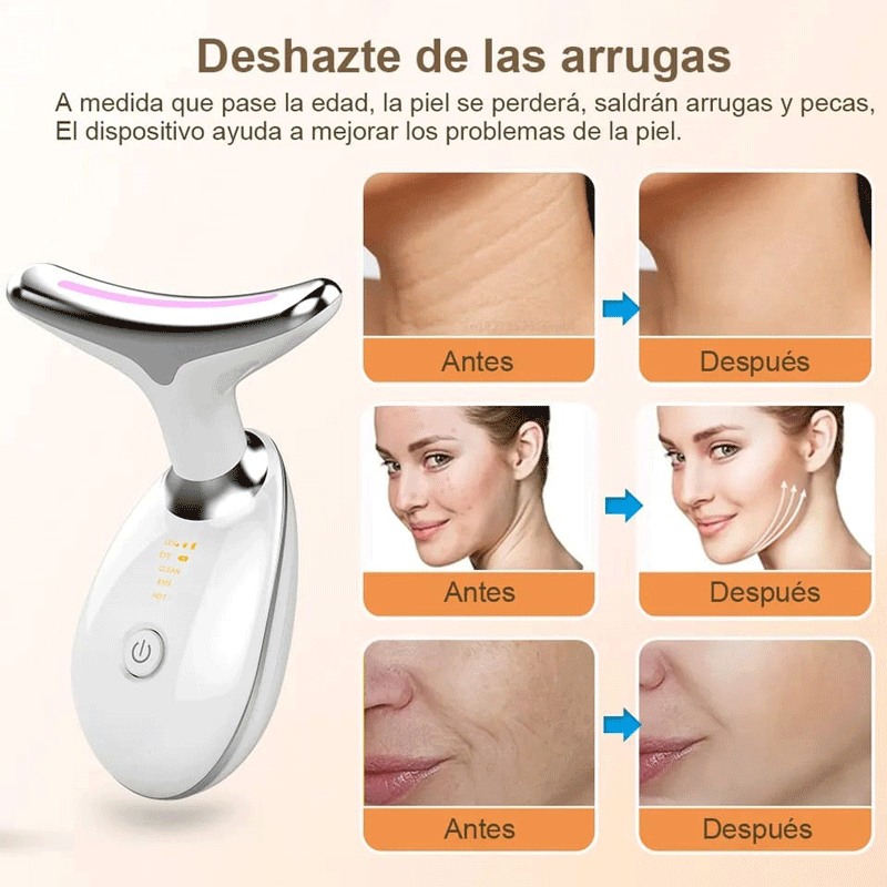 FACEMASSAGE – Masajeador facial con 7 luces LED